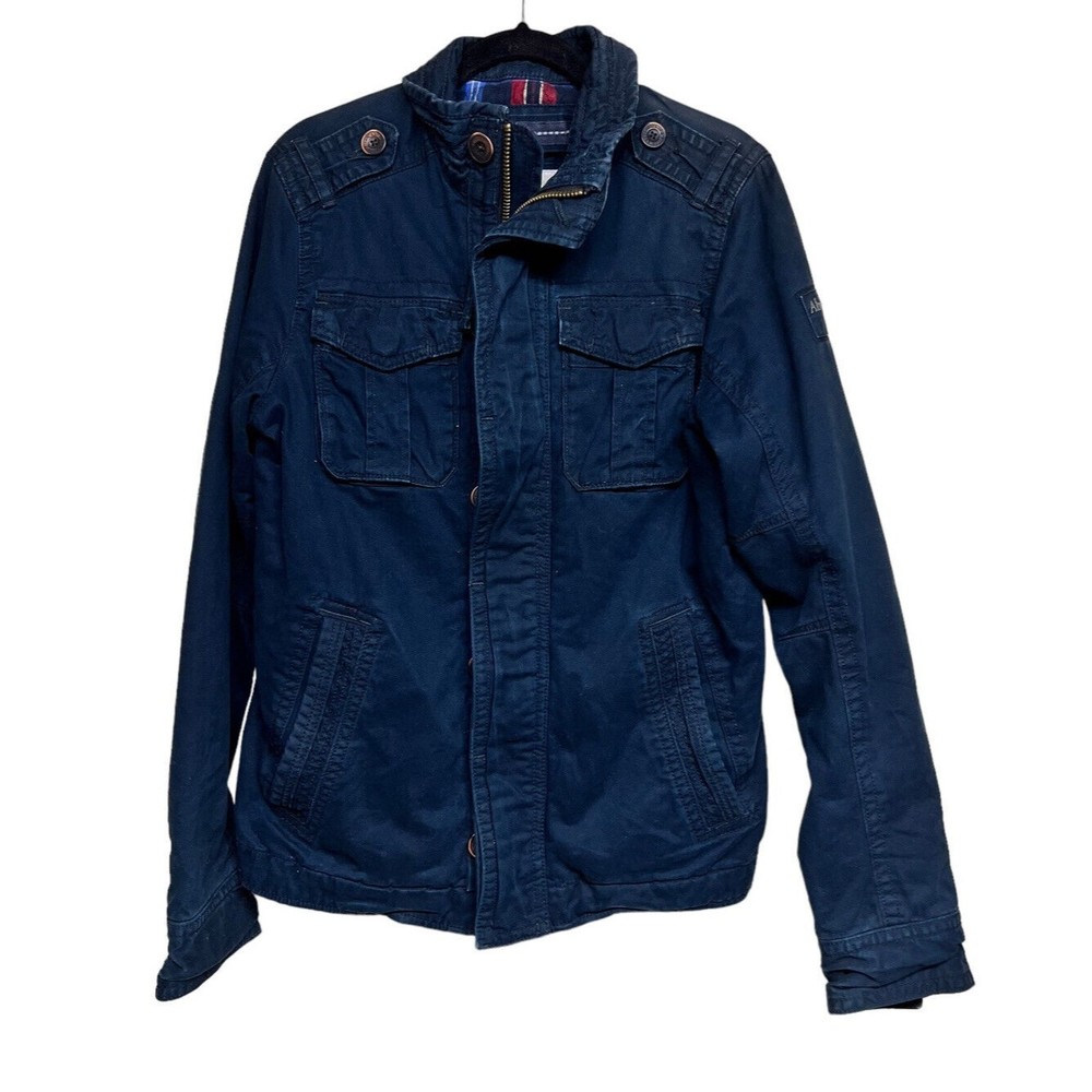 Abercrombie & Fitch Sawtooth Utility Jacket Navy Blue Menβsβ Size Medium